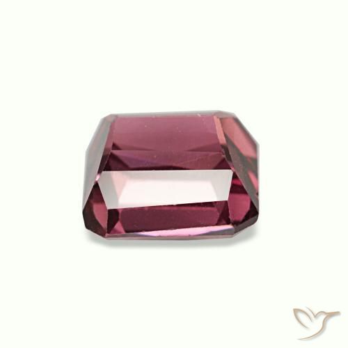 1.24캐럿 천연 Light Merlot Red 로돌라이트 가넷, 에메랄드 컷, 5.7×5.5 mm, VVS-VS