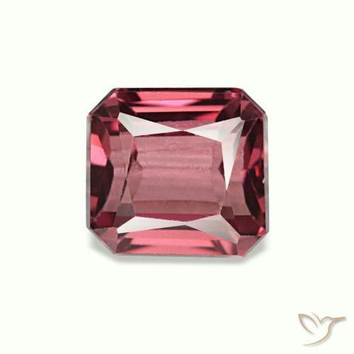 1.18캐럿 천연 퍼플-레드 로돌라이트 가넷, 에메랄드 컷, 5.6×5.2 mm, VVS-VS