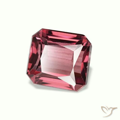1.18캐럿 천연 퍼플-레드 로돌라이트 가넷, 에메랄드 컷, 5.6×5.2 mm, VVS-VS