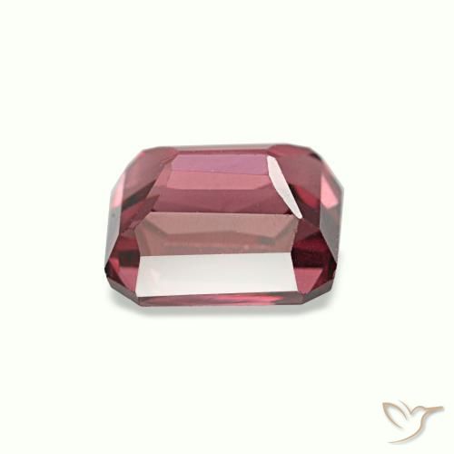 1.18캐럿 천연 퍼플-레드 로돌라이트 가넷, 에메랄드 컷, 5.6×5.2 mm, VVS-VS