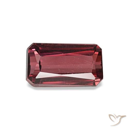 0.99캐럿 천연 다크 레드 로돌라이트 가넷, 에메랄드 컷, 6.5×3.7 mm, VS
