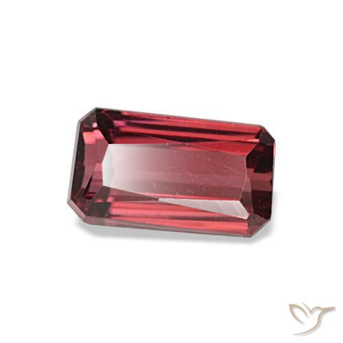 0.99캐럿 천연 다크 레드 로돌라이트 가넷, 에메랄드 컷, 6.5×3.7 mm, VS
