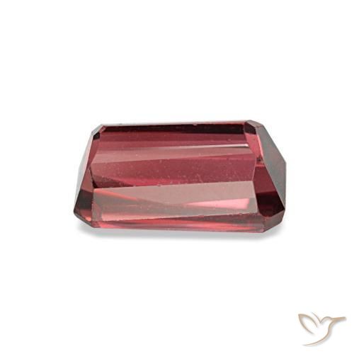 0.99캐럿 천연 다크 레드 로돌라이트 가넷, 에메랄드 컷, 6.5×3.7 mm, VS