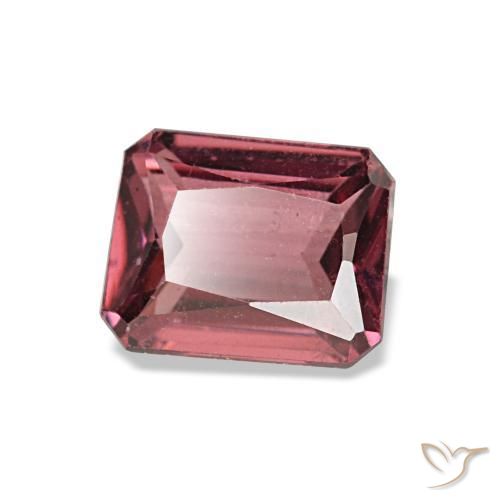 0.93캐럿 천연 딥 레드 로돌라이트 가넷, 에메랄드 컷, 5.8×4.7 mm, VS