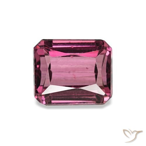 1.25캐럿 천연 다크 핑크 로돌라이트 가넷, 에메랄드 컷, 5.9×5 mm, VS