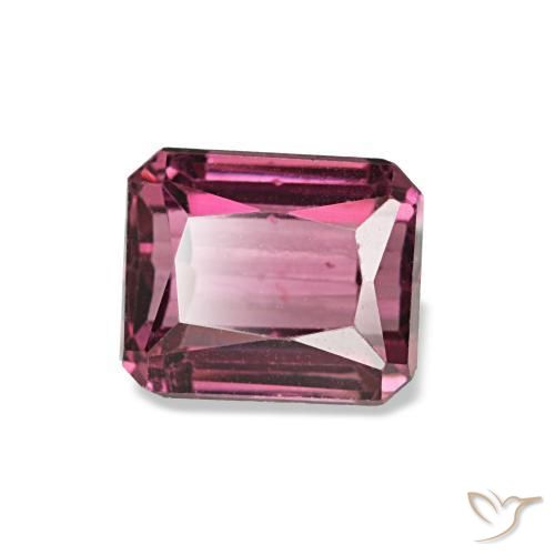 1.25캐럿 천연 다크 핑크 로돌라이트 가넷, 에메랄드 컷, 5.9×5 mm, VS