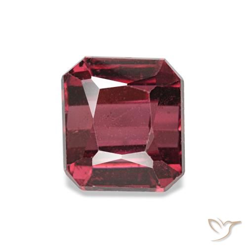 1.44캐럿 천연 다크 레드 로돌라이트 가넷, 에메랄드 컷, 5.6×5.1 mm, VS