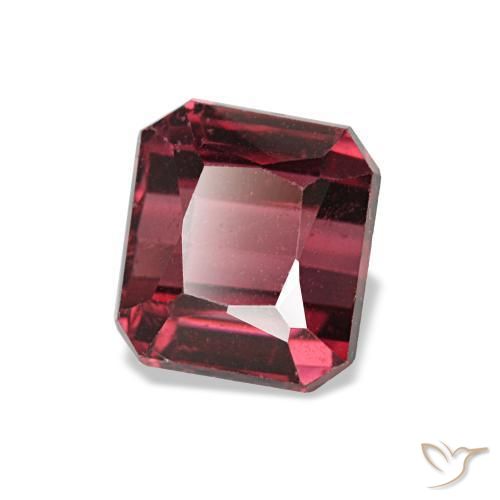1.44캐럿 천연 다크 레드 로돌라이트 가넷, 에메랄드 컷, 5.6×5.1 mm, VS