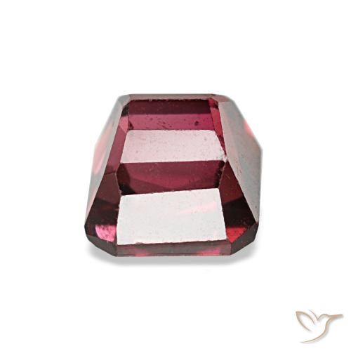 1.44캐럿 천연 다크 레드 로돌라이트 가넷, 에메랄드 컷, 5.6×5.1 mm, VS