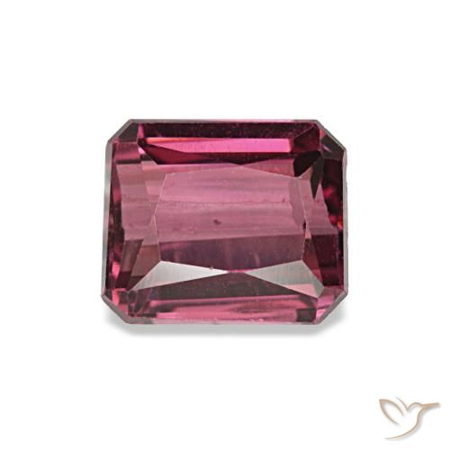 1.27캐럿 천연 딥 핑크 로돌라이트 가넷, 에메랄드 컷, 5.9×5 mm, VS