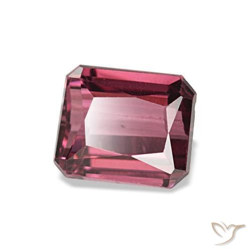 1.27캐럿 천연 딥 핑크 로돌라이트 가넷, 에메랄드 컷, 5.9×5 mm, VS