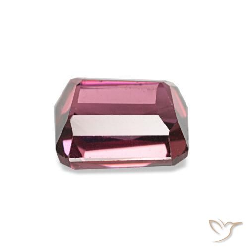 1.27캐럿 천연 딥 핑크 로돌라이트 가넷, 에메랄드 컷, 5.9×5 mm, VS