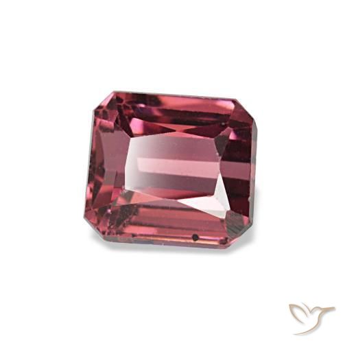 0.98캐럿 천연 Medium Dark-Red 로돌라이트 가넷, 에메랄드 컷, 5.1×4.5 mm, VS
