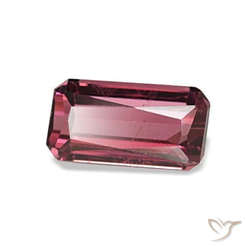 1.10캐럿 천연 미디엄 레드 로돌라이트 가넷, 에메랄드 컷, 7.1×3.8 mm, VS