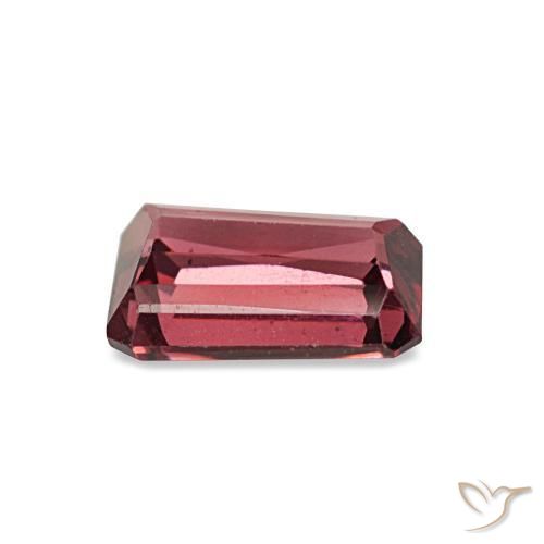 1.14캐럿 천연 다크 레드 로돌라이트 가넷, 에메랄드 컷, 6.8×4.9 mm, VS