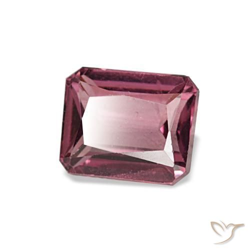 0.96캐럿 천연 퍼플-레드 톤 로돌라이트 가넷, 에메랄드 컷, 5.9×4.8 mm, VS