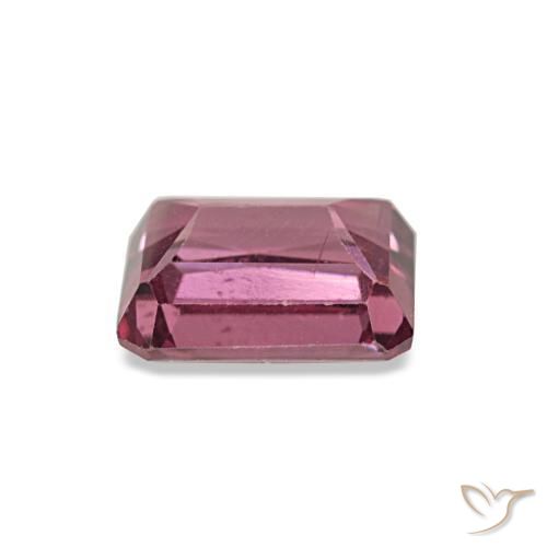 0.96캐럿 천연 퍼플-레드 톤 로돌라이트 가넷, 에메랄드 컷, 5.9×4.8 mm, VS