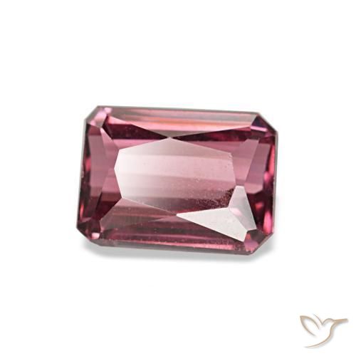 1.09캐럿 천연 퍼플-레드 로돌라이트 가넷, 에메랄드 컷, 6.1×4.5 mm, VS