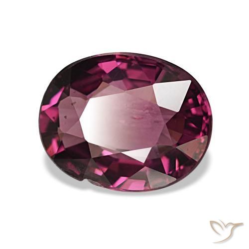 2.83캐럿 천연 라즈베리 레드 로돌라이트 가넷, 타원형 컷, 9.7×7.6 mm, SI