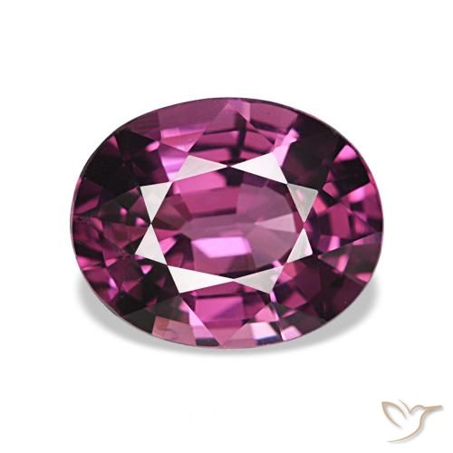 2.15캐럿 천연 다크 퍼플 로돌라이트 가넷, 타원형 컷, 8.8×7 mm, VVS