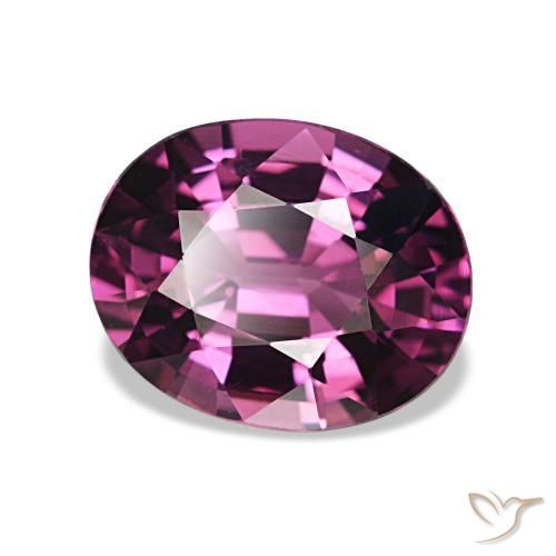 2.15캐럿 천연 다크 퍼플 로돌라이트 가넷, 타원형 컷, 8.8×7 mm, VVS