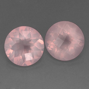 캐럿 천연 핑크 로즈 쿼츠 보석, 투명한, 11.98 mm, 투명/반투명