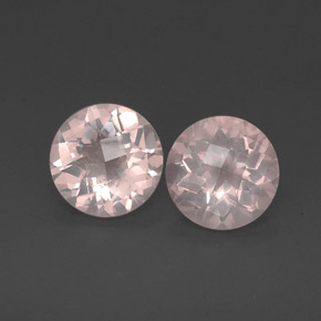 캐럿 천연 핑크 로즈 쿼츠 보석, 투명한, 11.98 mm, 투명/반투명