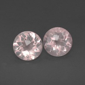 캐럿 천연 핑크 로즈 쿼츠 보석, 투명한, 11.98 mm, 투명/반투명