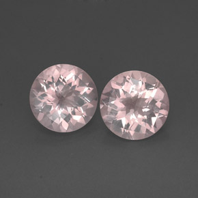 캐럿 천연 핑크 로즈 쿼츠 보석, 투명한, 11.96 mm, 투명/반투명