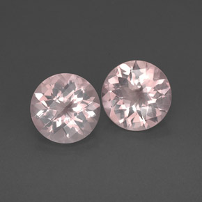 캐럿 천연 핑크 로즈 쿼츠 보석, 투명한, 11.96 mm, 투명/반투명