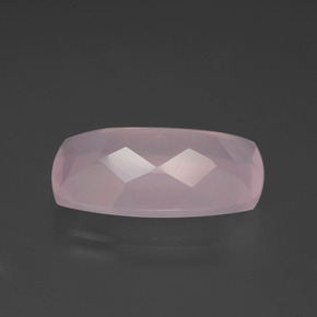 11.28캐럿 천연 핑크 로즈 쿼츠, 쿠션 컷, 20×12 mm, 투명한