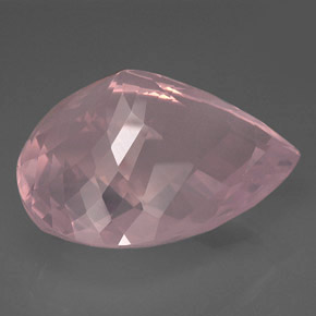 127.75캐럿 천연 핑크 로즈 쿼츠, 투명한, 38.3×31.2 mm, 투명/반투명