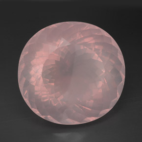 170.60캐럿 천연 핑크 로즈 쿼츠, 투명한, 35.8×27.3 mm, 투명/반투명