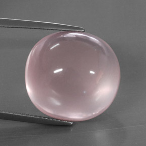 35.23캐럿 천연 핑크 로즈 쿼츠, 투명한, 19.4×18.3 mm, 투명/반투명