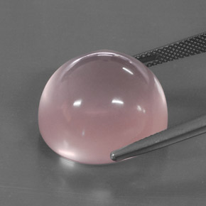 35.23캐럿 천연 핑크 로즈 쿼츠, 투명한, 19.4×18.3 mm, 투명/반투명