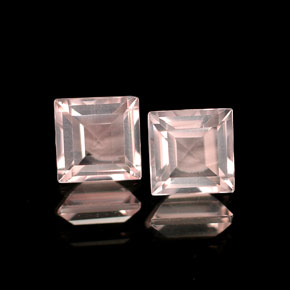 캐럿 천연 핑크 로즈 쿼츠 보석, 투명한, 5×5 mm, 투명/반투명