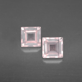캐럿 천연 핑크 로즈 쿼츠 보석, 투명한, 5.1×5.1 mm, 투명/반투명