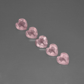 캐럿 천연 핑크 로즈 쿼츠 보석, 투명한, 5.9×5.8 mm, 투명/반투명