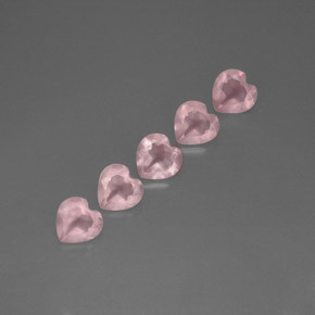 캐럿 천연 핑크 로즈 쿼츠 보석, 투명한, 5.9×5.8 mm, 투명/반투명