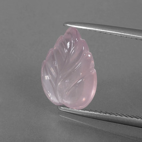 3.62캐럿 천연 핑크 로즈 쿼츠, 플라워 컷, 12.9×10.3 mm, 투명한