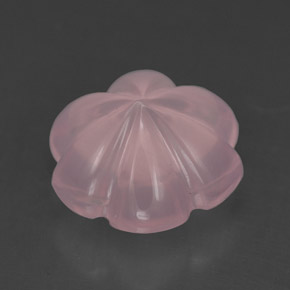 4.34캐럿 천연 분홍색 로즈 쿼츠, 플라워 컷, 투명한