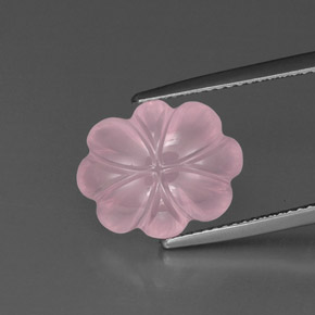 6.35캐럿 천연 핑크 로즈 쿼츠, 플라워 컷, 14.2×11.7 mm, 투명한