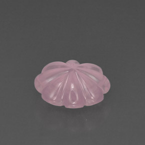 6.35캐럿 천연 핑크 로즈 쿼츠, 플라워 컷, 14.2×11.7 mm, 투명한