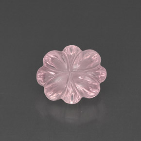 6.33캐럿 천연 핑크 로즈 쿼츠, 플라워 컷, 13.1×11 mm, 투명한