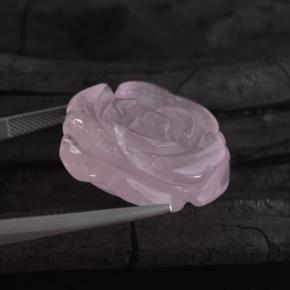 53.41캐럿 천연 핑크 로즈 쿼츠, 멋진 모양, 27.6×26.8 mm, 투명한