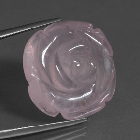 37.94캐럿 천연 베리 라이트 로즈 핑크 로즈 쿼츠, 멋진 모양, 23.9×23.7 mm, 투명한