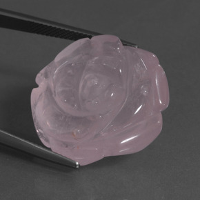 37.94캐럿 천연 베리 라이트 로즈 핑크 로즈 쿼츠, 멋진 모양, 23.9×23.7 mm, 투명한