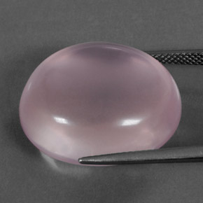 35.78캐럿 천연 핑크 로즈 쿼츠, 타원형 컷, 22.3×19.2 mm, 투명한