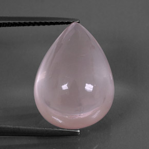 13.67캐럿 천연 핑크 로즈 쿼츠, 배 모양, 18.1×13.1 mm, 투명한