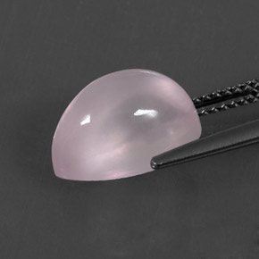 5.14캐럿 천연 핑크 로즈 쿼츠, 배 모양, 12.3×8.2 mm, 투명한